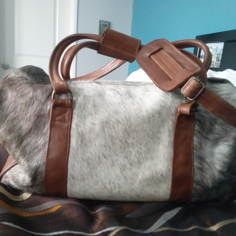 Brown and Gray Leather Men's Bag